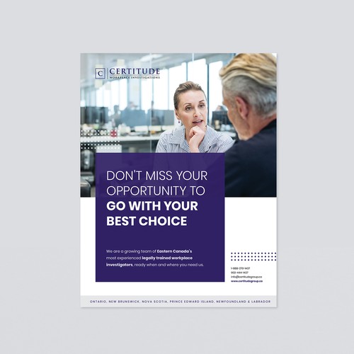 Certitude Brochure following the brand guidelines from the company. Certitude Brochure